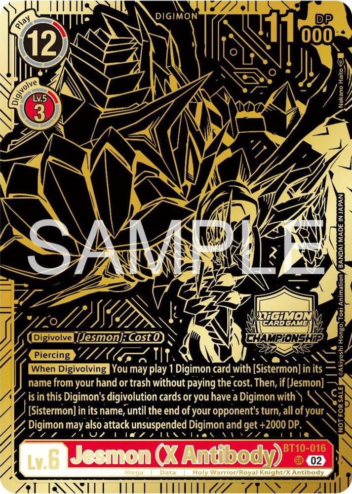 Jesmon [BT10-016] (X Antibody) (2023 Championship Finals 1st Place) [Xros Encounter Promos] (ONLINE ORDER ONLY)
