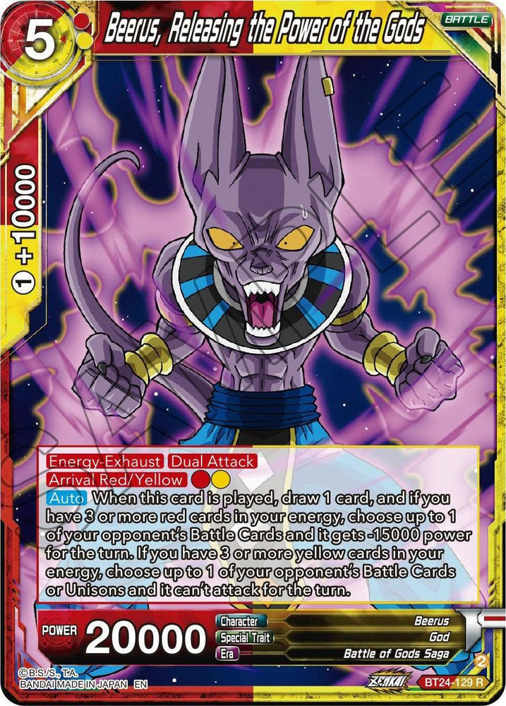Beerus, Releasing the Power of the Gods (BT24-129) [Beyond Generations] (ONLINE ORDER ONLY)