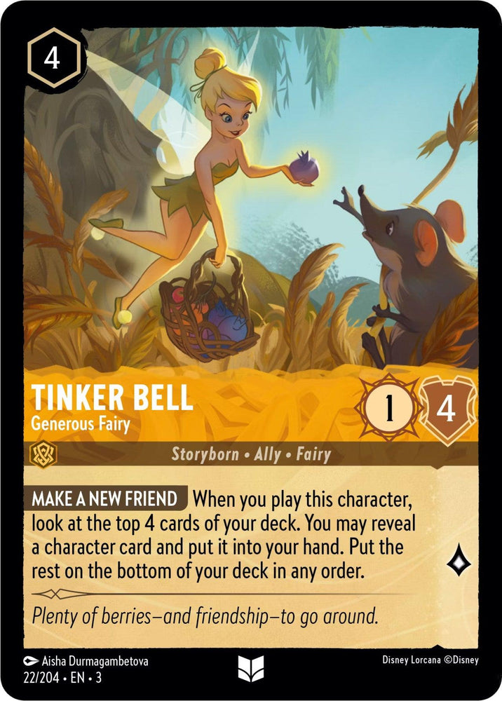 Tinker Bell - Generous Fairy (22/204) [Into the Inklands] (ONLINE ORDER ONLY)