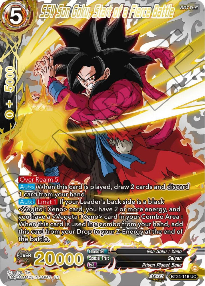SS4 Son Goku, Start of a Fierce Battle (Collector Booster) (BT24-116) [Beyond Generations] (ONLINE ORDER ONLY)