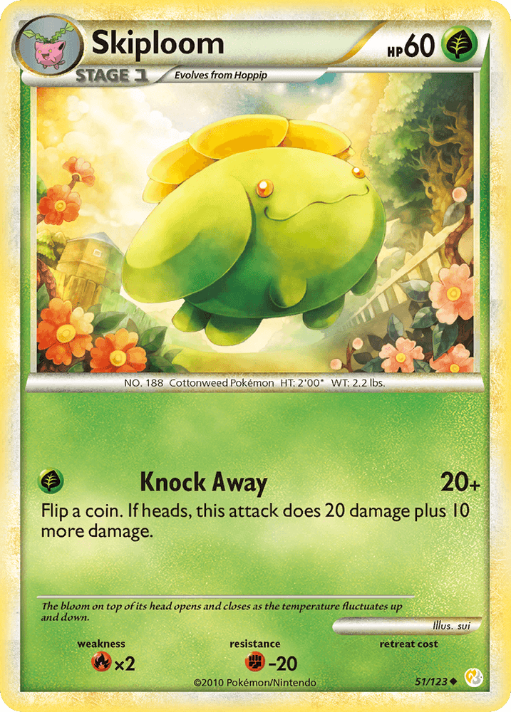 Skiploom (51/123) [HeartGold & SoulSilver: Base Set] (Online Only)
