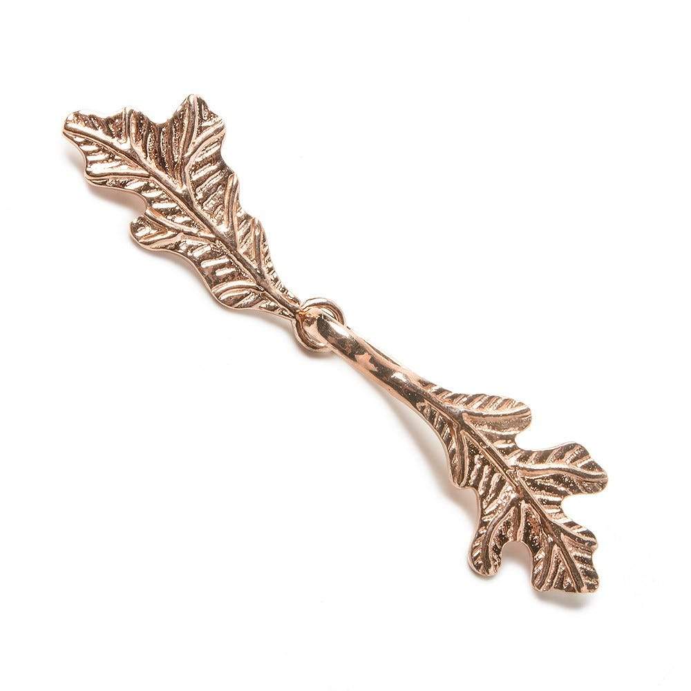 53x12mm Rose Gold plated Silver Hook & Eye Clasp Oak Leaves Design 1 pcs (ONLINE ORDER ONLY)