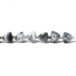5.3x5-6.3x6mm Dendritic Opal Straight Drilled Faceted Trillion 7 inch 24 beads (ONLINE ORDER ONLY)
