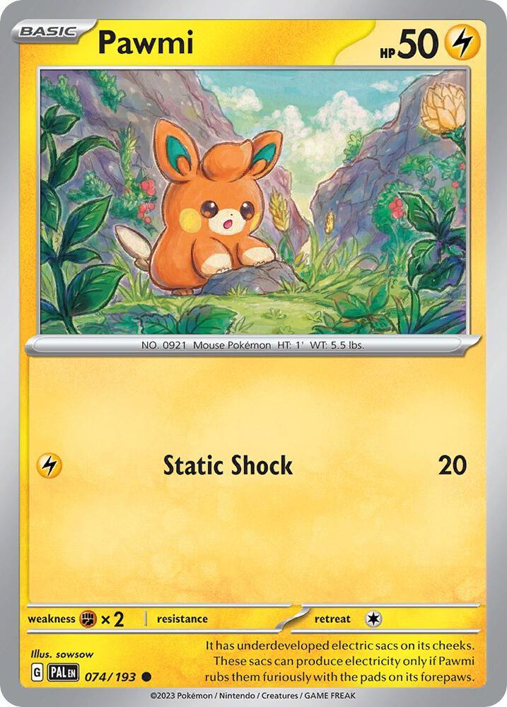 Pawmi (074/193) (Cosmo Foil) [Scarlet & Violet: Paldea Evolved] (Online Only)