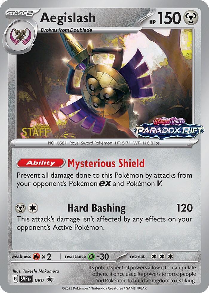 Aegislash (060) (Staff Prerelease Promo) [Scarlet & Violet: Black Star Promos] (Online Only)