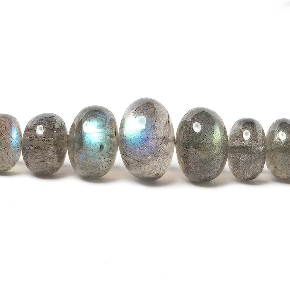 5.5-12mm Labradorite Plain Rondelle Beads AAA Grade 16 inch 70 pieces (ONLINE ORDER ONLY)
