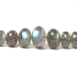 5.5-12mm Labradorite Plain Rondelle Beads AAA Grade 16 inch 70 pieces (ONLINE ORDER ONLY)