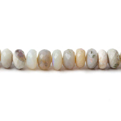 5.5-6.5mm Beige Grey Australian Opal faceted rondelles 18 inch 130 beads (ONLINE ORDER ONLY)