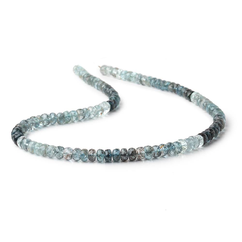 5.5-6.5mm Shaded Moss Aquamarine Faceted Rondelle Beads 16 inch 103 pieces AAA (ONLINE ORDER ONLY)