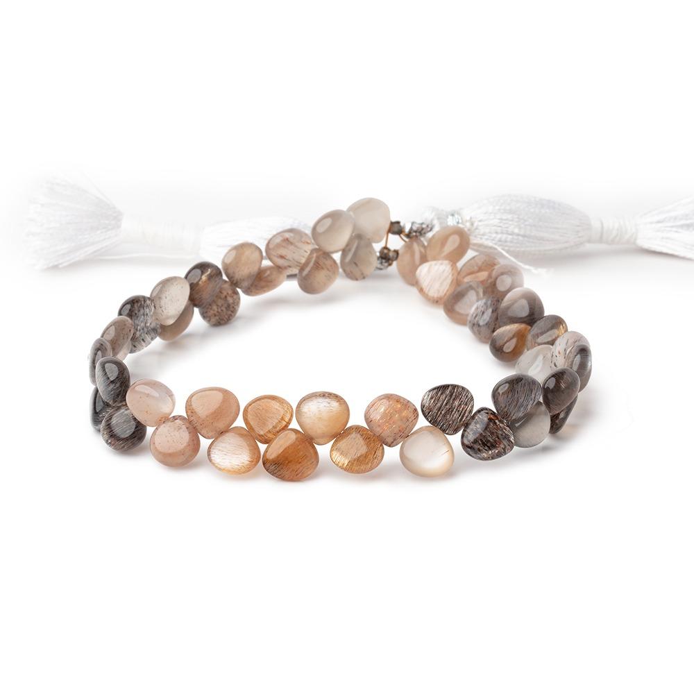5.5-6.5mm Sunstone & Moonstone Plain Heart Beads 8.5 inch 50 pieces (ONLINE ORDER ONLY)