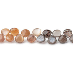 5.5-6.5mm Sunstone & Moonstone Plain Heart Beads 8.5 inch 50 pieces (ONLINE ORDER ONLY)