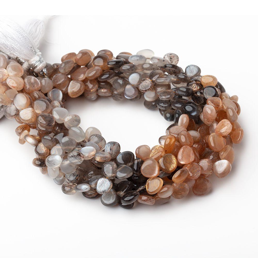 5.5-6.5mm Sunstone & Moonstone Plain Heart Beads 8.5 inch 50 pieces (ONLINE ORDER ONLY)