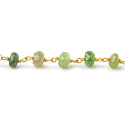 5.5-6mm Grossular Garnet Faceted Rondelles on Vermeil Chain with 34 beads per foot (ONLINE ORDER ONLY)