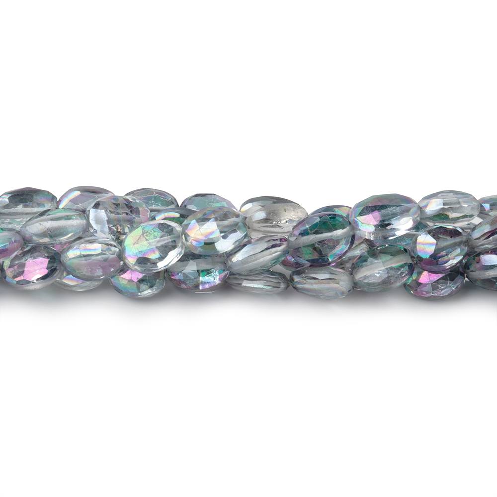 5.5-6mm Mystic Grey Topaz Faceted Oval Beads 8 inch 34 pieces (ONLINE ORDER ONLY)