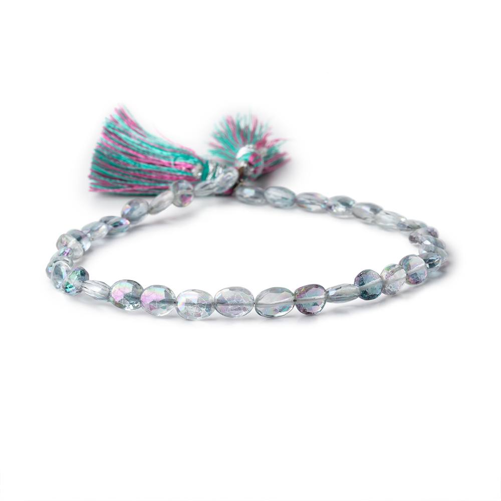 5.5-6mm Mystic Grey Topaz Faceted Oval Beads 8 inch 34 pieces (ONLINE ORDER ONLY)