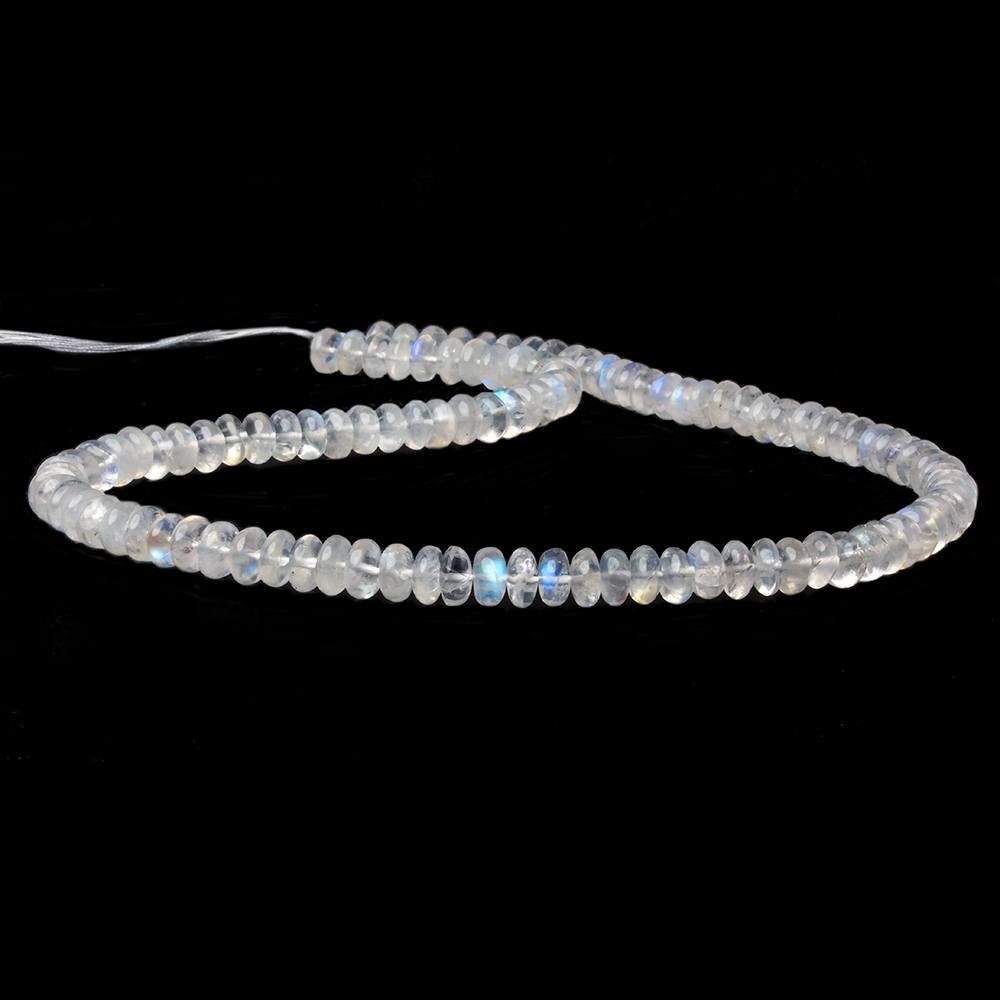 5.5-7mm Rainbow Moonstone plain rondelles beads 18 inch 135 pieces AA (ONLINE ORDER ONLY)