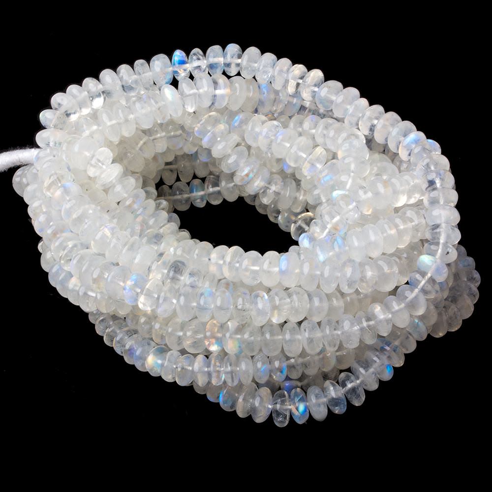 5.5-7mm Rainbow Moonstone plain rondelles beads 18 inch 135 pieces AA (ONLINE ORDER ONLY)