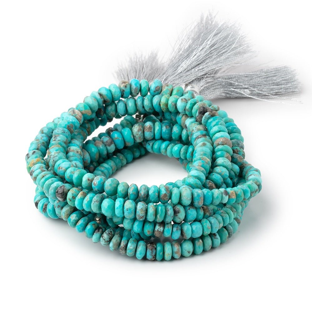 5.5-7mm Sleeping Beauty Turquoise Faceted Rondelle Beads 16 inch 224 pieces AA (ONLINE ORDER ONLY)