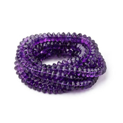 5.5-9mm Amethyst German Faceted Rondelles 16 inch 85 Beads (ONLINE ORDER ONLY)
