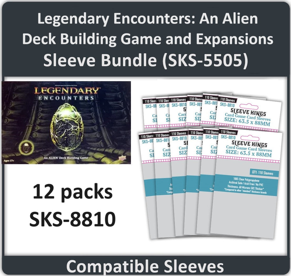 "Legendary Encounters: An Alien Deck Building Game" + Expansion Compatible Sleeve Bundle (8810 X 12)