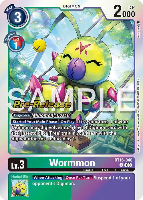 Wormmon [BT16-040] [Beginning Observer Pre-Release Promos] (ONLINE ORDER ONLY)
