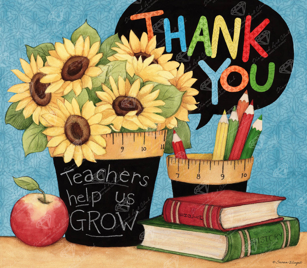 Diamond Art Club – Teachers Help Us Grow Diamond Painting (Round Drill, 25" x 22") (ONLINE ORDER ONLY)