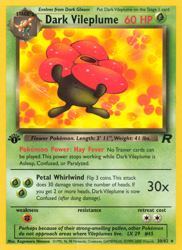 Dark Vileplume (30/82) [Team Rocket 1st Edition] (Online Only)