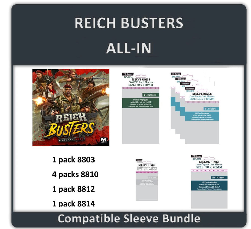 "ReichBusters Project" Compatible (All-In Pledge) Card Sleeve Bundle (8803 X 1 + 8810 X 4 + 8812 X 1 + 8814 X 1) (ONLINE ORDER ONLY)
