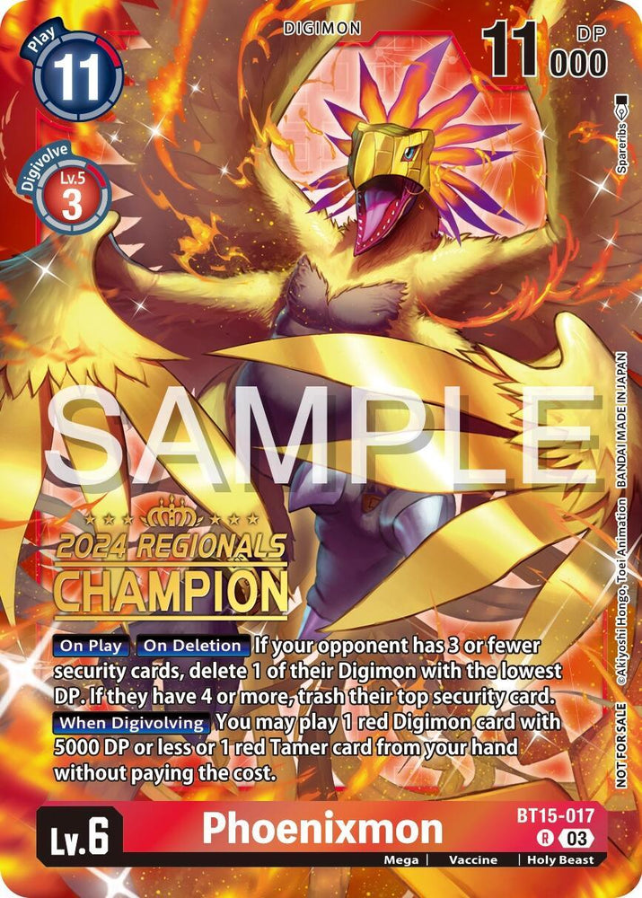 Phoenixmon [BT15-017] (2024 Regionals Champion) [Exceed Apocalypse] (ONLINE ORDER ONLY)
