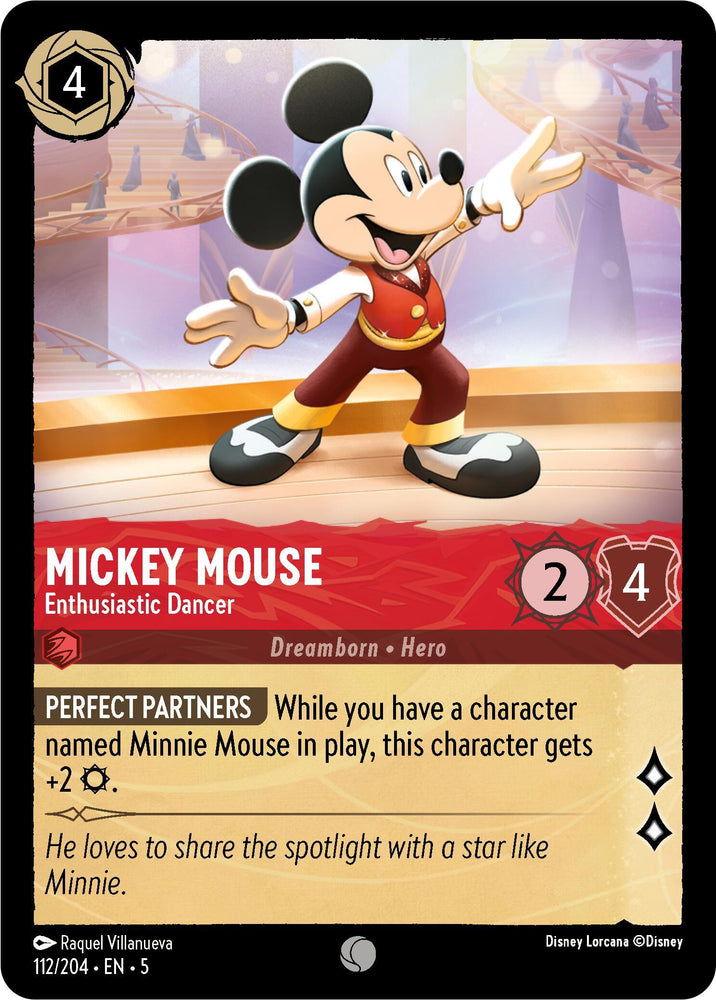 Mickey Mouse - Enthusiastic Dancer (112/204) [Shimmering Skies] (ONLINE ORDER ONLY)