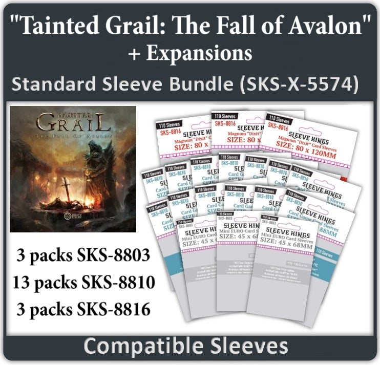"Tainted Grail: The Fall of Avalon" All In Compatible Sleeve Bundle  (8803 X 3 + 8810 X13 + 8816 X 3) (ONLINE ORDER ONLY)