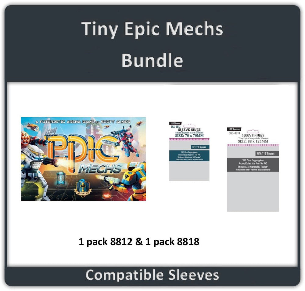 "Tiny Epic Mechs" Compatible Sleeve Bundle (8812 X 1 + 8818 X 1) (ONLINE ORDER ONLY)