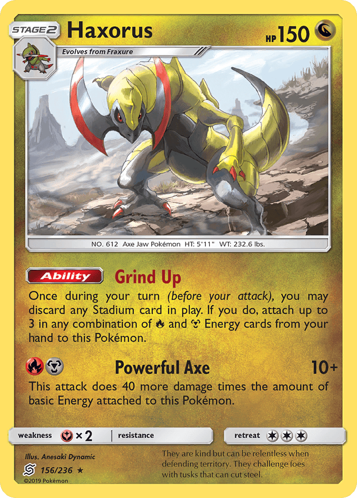 Haxorus (156/236) [Sun & Moon: Unified Minds] (Online Only)