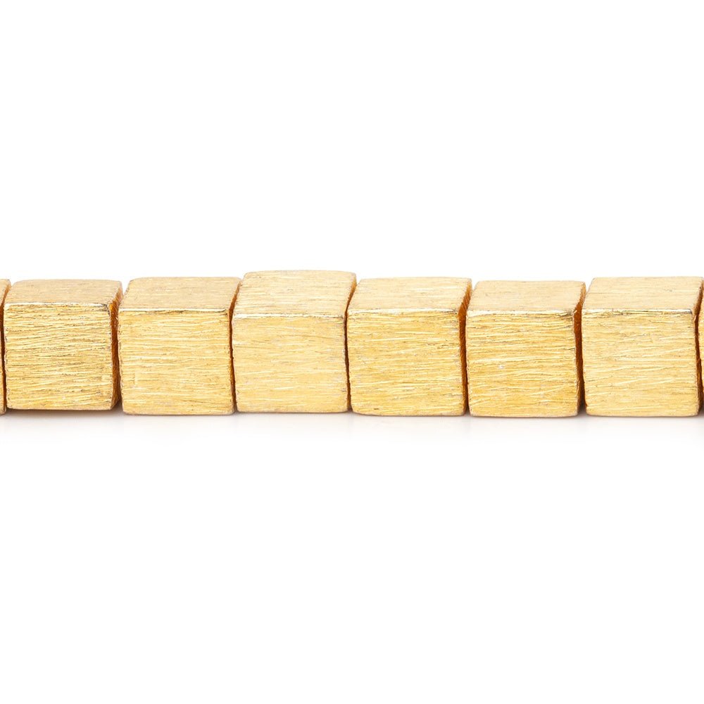 5.5mm 22kt Gold plated Copper Brushed Cube Bead 8 inch 34 pieces (ONLINE ORDER ONLY)