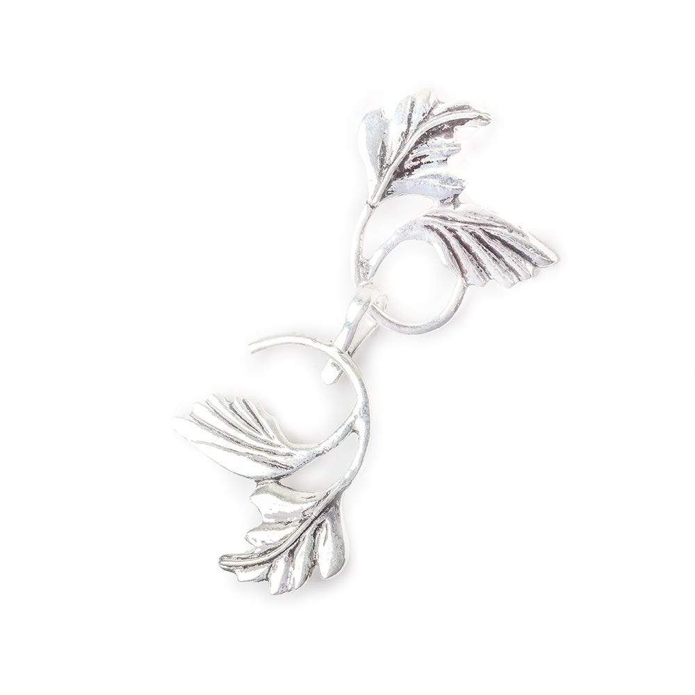 55mm Antiqued Sterling Silver Hook Clasp Icanthus Leaves Design 1 piece (ONLINE ORDER ONLY)