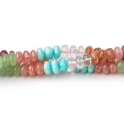 5.5mm Multi Gemstone Plain Rondelle Beads 36 inch 280 pieces AA (ONLINE ORDER ONLY)