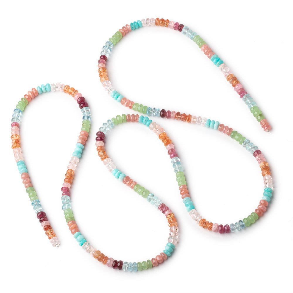 5.5mm Multi Gemstone Plain Rondelle Beads 36 inch 280 pieces AA (ONLINE ORDER ONLY)