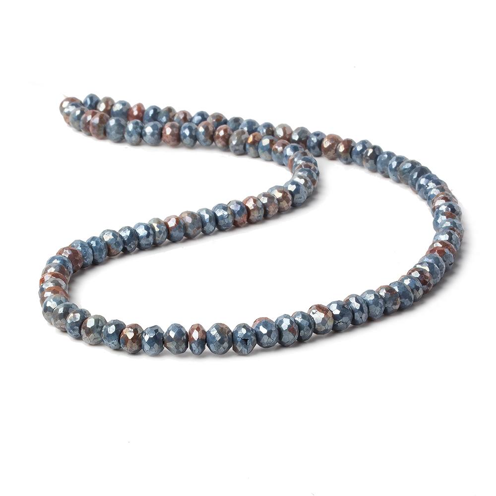 5.5mm Mystic Ferrous Blue Quartz faceted rondelle beads 16 inch 98 pieces (ONLINE ORDER ONLY)