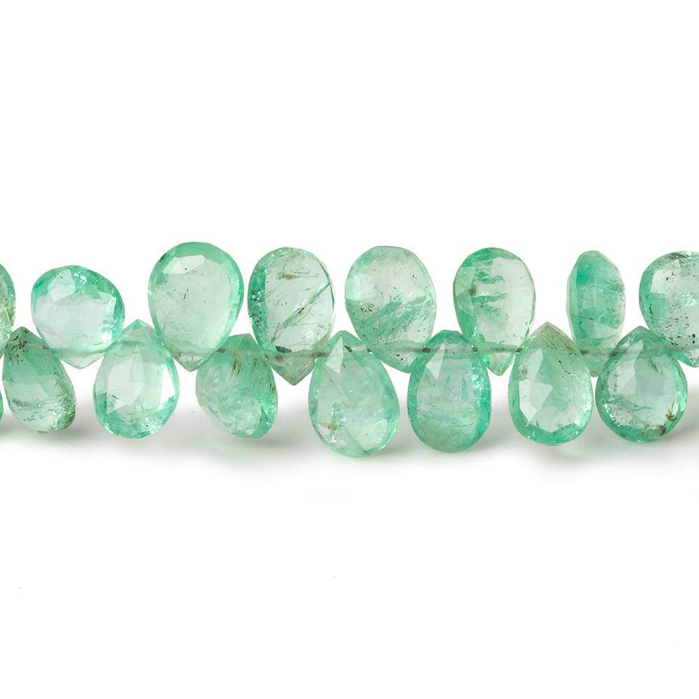 5.5x4-8x5mm Emerald Faceted Pear Beads 8 inch 70 pieces AA (ONLINE ORDER ONLY)