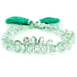 5.5x4-8x5mm Emerald Faceted Pear Beads 8 inch 70 pieces AA (ONLINE ORDER ONLY)