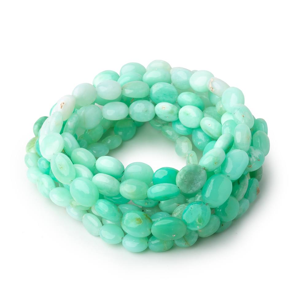 5.5x5-8x7mm Tanzanian Green Opal Plain Oval Beads 17.5 inch 62 pieces (ONLINE ORDER ONLY)
