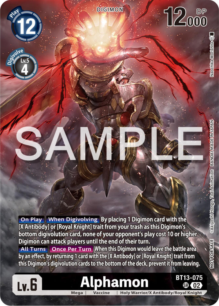 Alphamon [BT13-075] (Pre-Release Tournament Participation Card) [Secret Crisis Pre-Release Cards] (ONLINE ORDER ONLY)