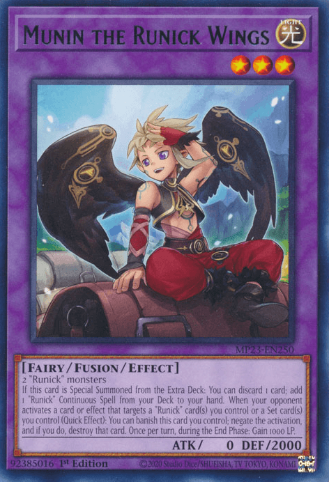 Munin the Runick Wings [MP23-EN250] Rare (ONLINE ORDER ONLY)