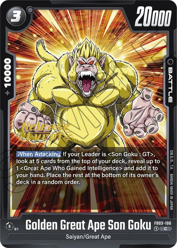 Golden Great Ape Son Goku [Raging Roar Release Event Cards] (ONLINE ORDER ONLY)