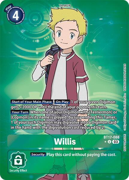 Willis [BT17-088] (Box Promotion Pack: Secret Crisis) [Secret Crisis] (ONLINE ORDER ONLY)