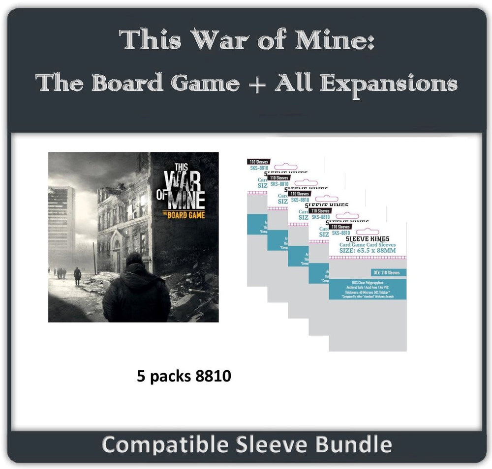 "This War of Mine" The Board Game" + All Expansions Compatible Sleeve Bundle (8810 X 5) (ONLINE ORDER ONLY)