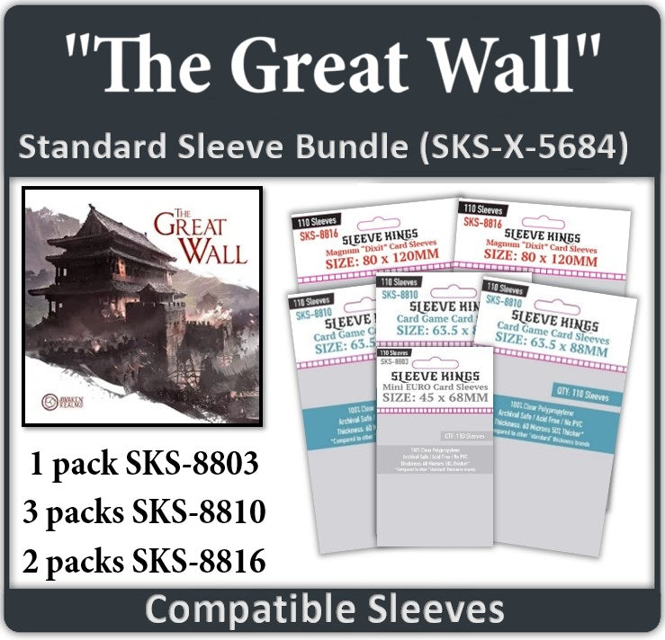 "The Great Wall" + Expansions Compatible Sleeve Bundle (8803 X 1 + 8810 X 3 + 8816 X 2) (ONLINE ORDER ONLY)