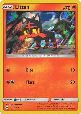 Litten (24/149) (Water Web Holo) [Sun & Moon: Base Set] (Online Only)