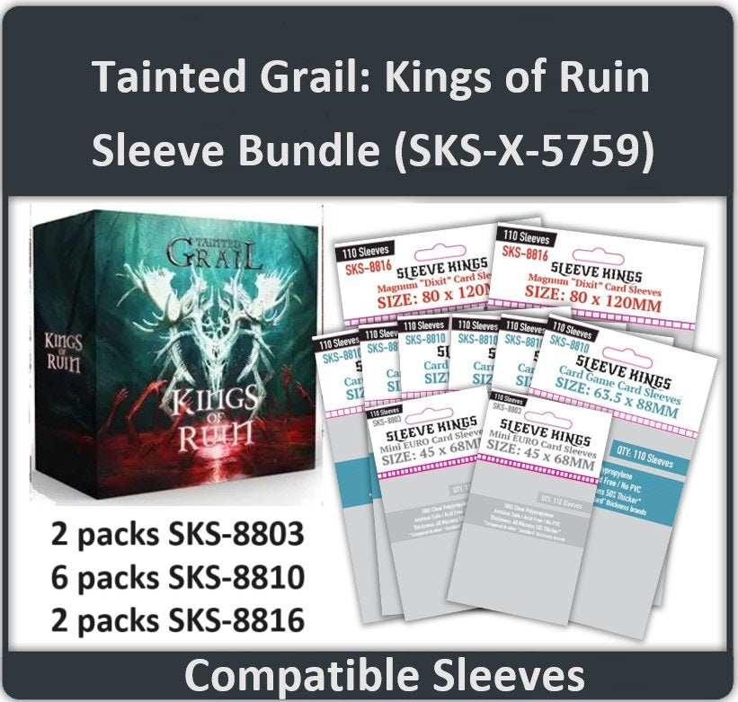 "Tainted Grail: Kings of Ruin" Compatible Card Sleeve Bundle (8803 x 2 + 8810 x 6 + 8816 x 2) (ONLINE ORDER ONLY)