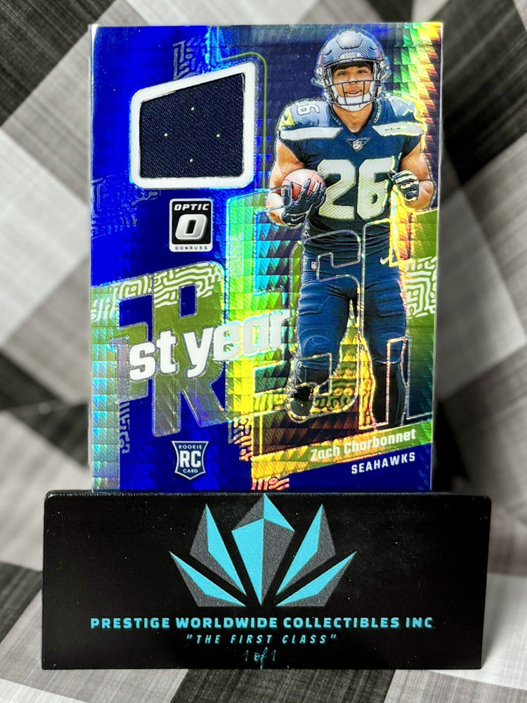 Zach Charbonnet 2023 Donruss Optic 1st Year Rookie Patch #FYF-ZC Seahawks RC (ONLINE ORDER ONLY)